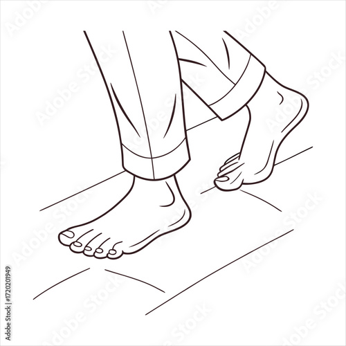 hand drawn vector illustration of a foot