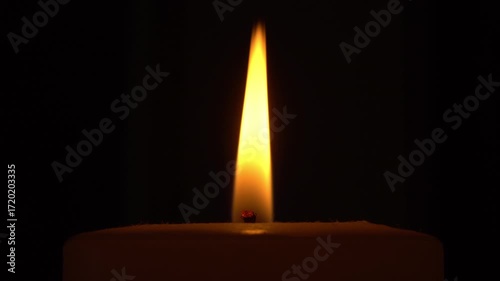 Old dusty candle in the dark