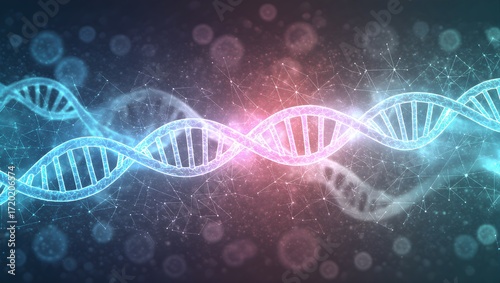 Wallpaper Mural DNA Strand with Molecular Structure, Medical and Scientific Visualization. Torontodigital.ca