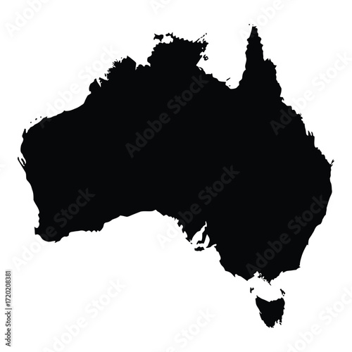 A striking black shape of australia s landmass a geographic silhouette