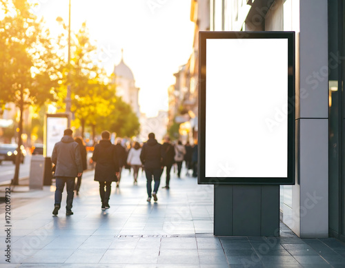 Blank Billboard Mockup City Street Advertising