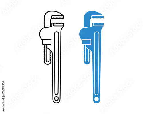 Illustration of a pipe wrench a versatile tool for plumbing construction and repair work in various industries