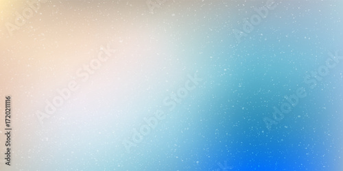 Abstract seaside. Ocean landscape vector texture. Aesthetic blue and beige gradient background. Blurred sea wave pattern. Sun, clouds, rays. Ocean breeze wide banner