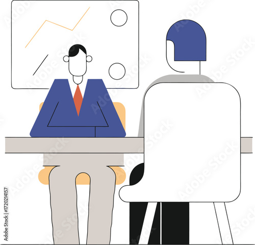HR manager interviewing candidate at a desk