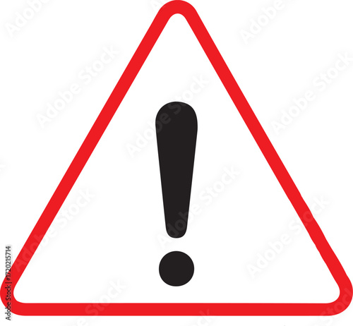 Red warning triangle with black exclamation mark. Red warning icon.warning red triangle sign icon. Warning icon. Caution alarm sign . Danger sign. Warning attention icon.