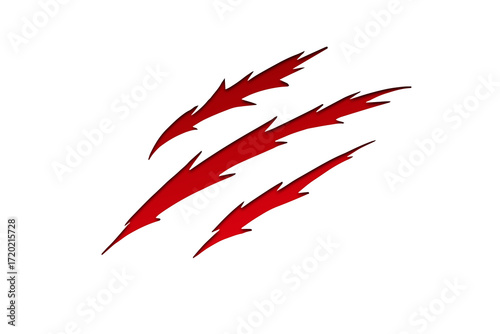Claws scratches - vector isolated. Claws scratches animal claw tracks cat or tiger bear or lion attack nails scratches. Horror, halloween monster. Vector
