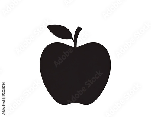 Simple black apple silhouette