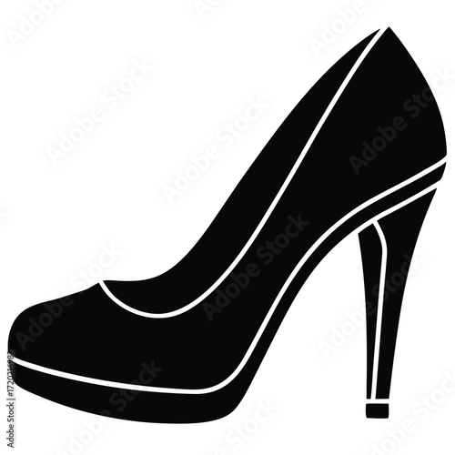 Black high heel women shoes