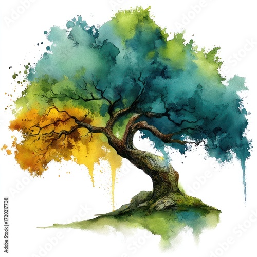 Colorful artistic tree illustration