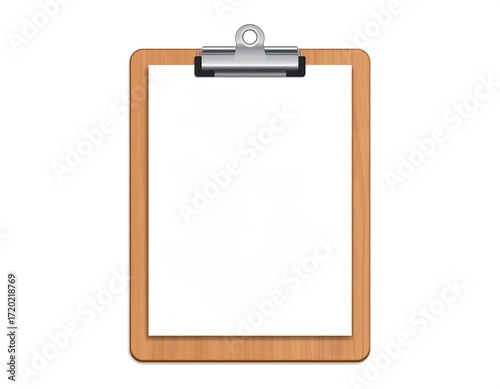 A blank wooden clipboard