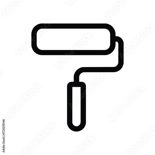 Simple paint roller icon for home improvement and diy projects