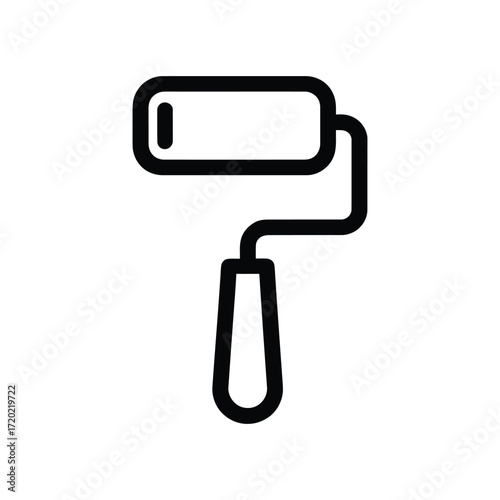 Clean simple paint roller icon for home renovation and diy projects