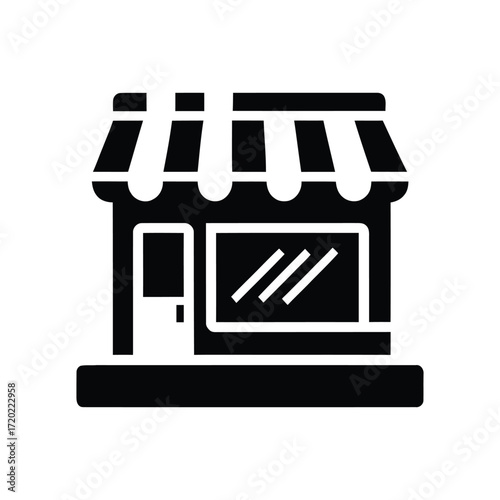 Simple storefront shop icon for business and retail graphics