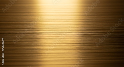 Golden Abstract Background with Horizontal Lines and Warm Light Reflection