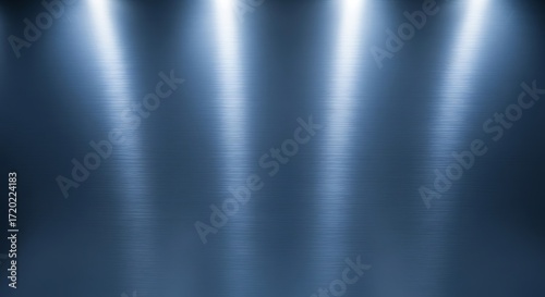 Brushed Blue Metallic Background with Abstract Vertical Light Reflections