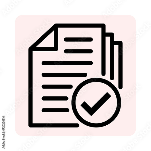 Document with a checkmark icon representing approval or completion