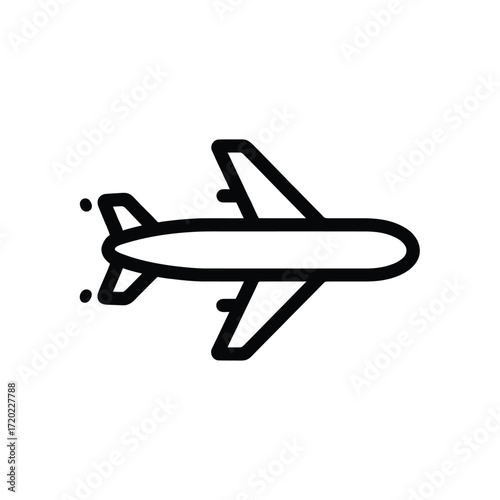 Simple airplane icon for travel and aviation purposes
