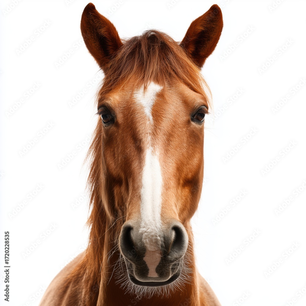 Obraz premium Close-up Portrait of a Majestic Horse , PNG isolated cut out image