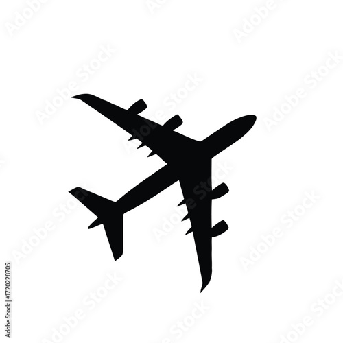 Airplane takeoff line icon symbol for travel and aviation