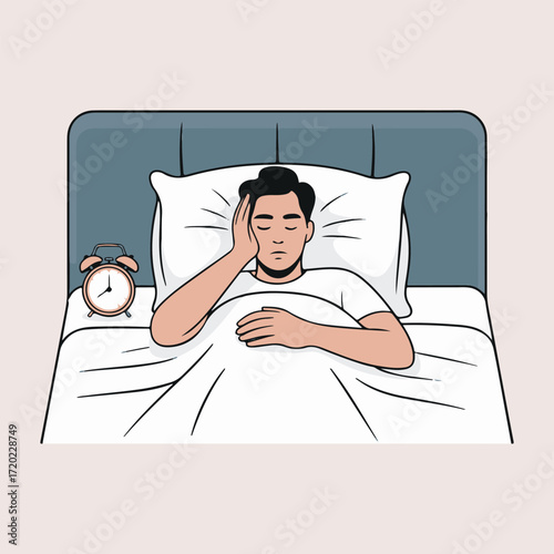sick man lying in bed