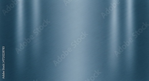 Brushed Metallic Blue Surface Texture with Reflective Light Streaks