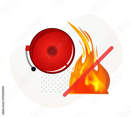 Fire Alarm Bell - Prevent Fire Accidents - Stock Icon