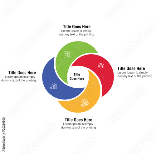 4 Point Circle Sword Infographic Diagram