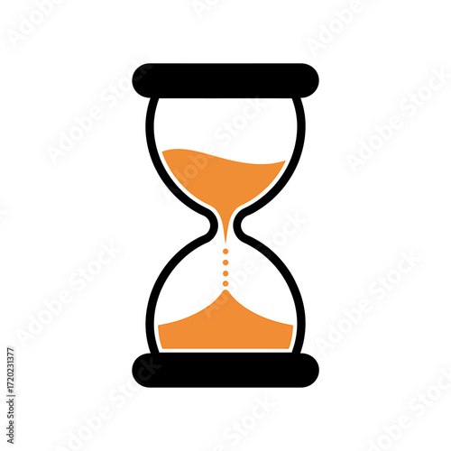 Minimalist hourglass icon symbolizing time passing business concept graphic element
