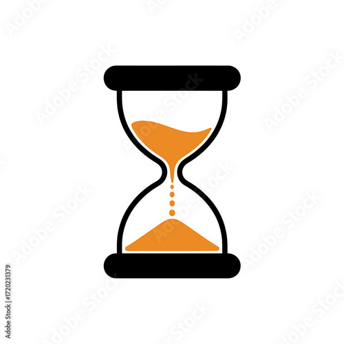 Minimalist hourglass icon symbolizing time passing and waiting concept