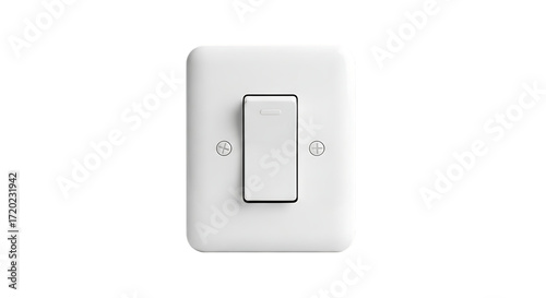 White light switch on black background for home lighting and electrical power control system concept transparent background