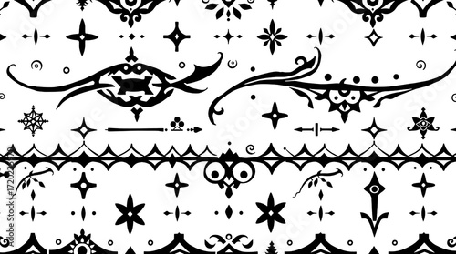 set of grunge floral elements