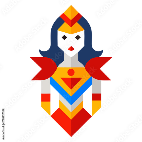 Vector art illustration of a girl in fashion design