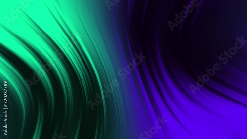 Konstfotografi Vibrant liquid gradient background with flowing green and purple abstract waves