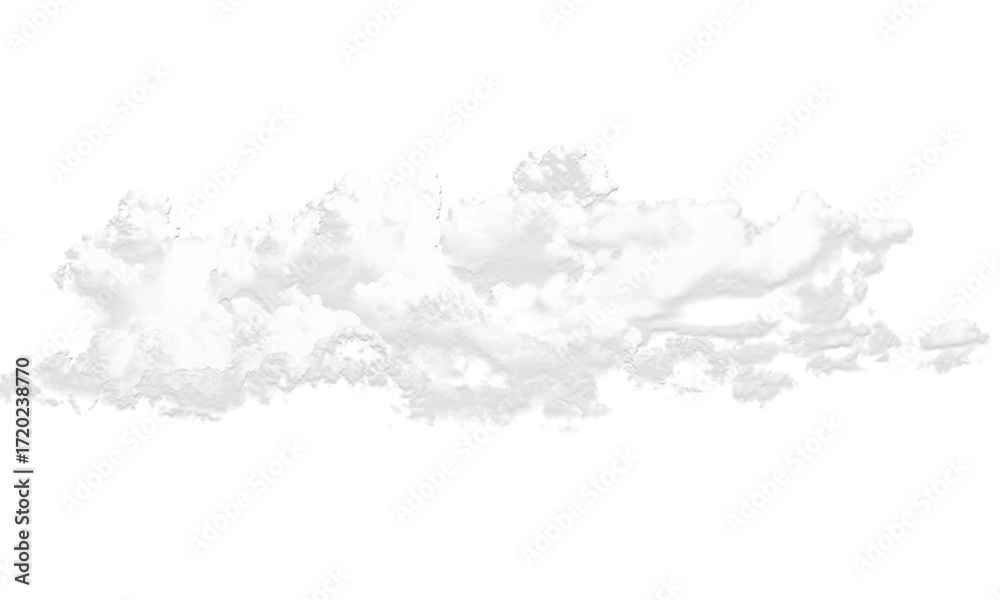 Obraz premium White fluffy clouds background isolated on transparent, Bright natural atmospheric cloud formation png