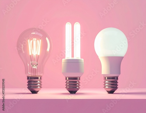 Generated image : ampoules de technologie différente