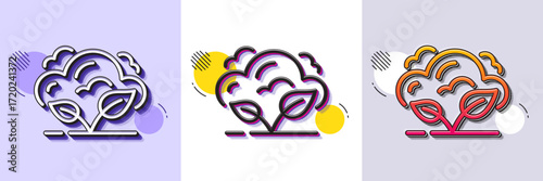 Co2 gas line icon. Halftone dotted pattern. Gradient icon with grain shadow. Carbon dioxide emissions sign. Exhaust reduction symbol. Line co2 gas icon. Various designs. Vector