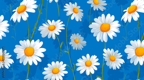 Vibrant Daisy Blossom Array on a Rich Field