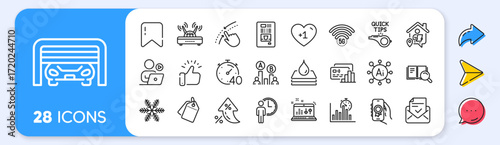 Ab testing, Award app and Sound check line icons. Interest rate, AI generate, Inflation icons. Pack of Snowflake, Timer, 5g wifi icon. Work home, Card, Video conference pictogram. Vector