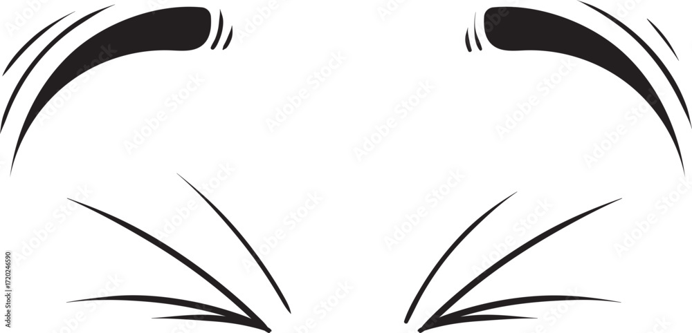 Obraz premium Stylized Black Eyebrows and Lashes Graphic Illustration.