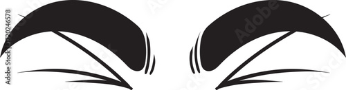 Stylized Black and White Illustration of Winking Eyes.