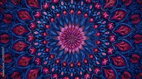 Wallpaper Mural abstract background with colored floral motifs Torontodigital.ca