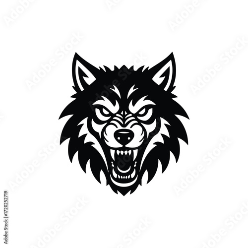 wolf head mascot vector illustration