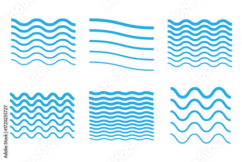 Waves line set. Wave ornament pattern. Set of wavy zigzag lines. Wave thin line background. Vector zigzag and wavy horizontal underline. Vector