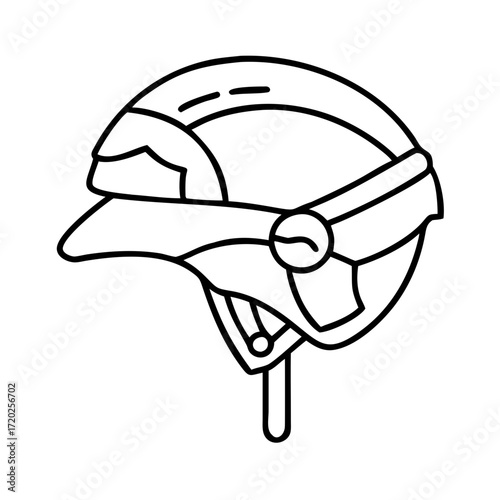 Vector art of line art illustration of a safety helmet