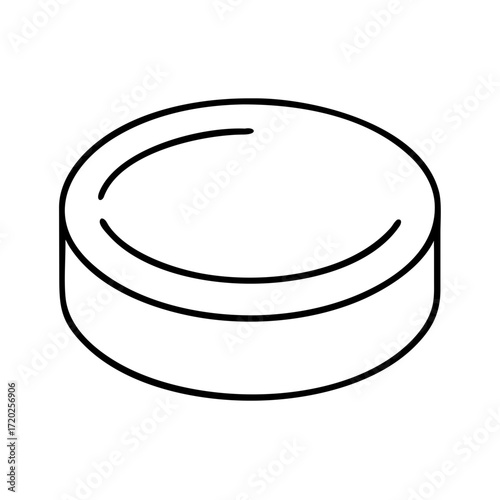 Vector art of simple line drawing of a puck