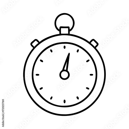 Vector art of simple line drawing of a stopwatch, representing time and measurement