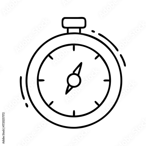 Vector art of a simple line art illustration of a stopwatch, isolated on a, representing time and measurement