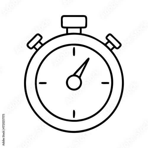 Vector art of a simple line art illustration of a stopwatch isolated on a, symbolizing time and measurement