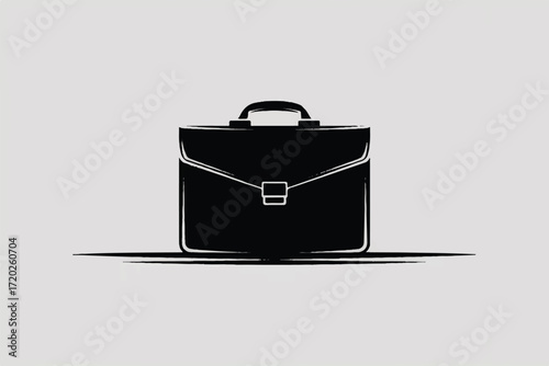 Briefcase Silhouette Vector — High-Quality Black Icon