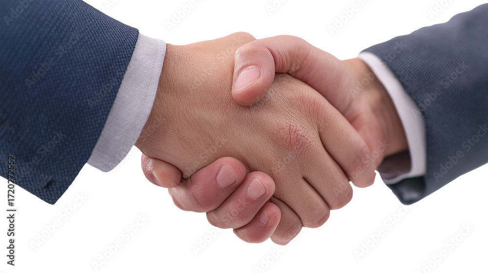 Obraz premium Two men shaking hands in a business meeting